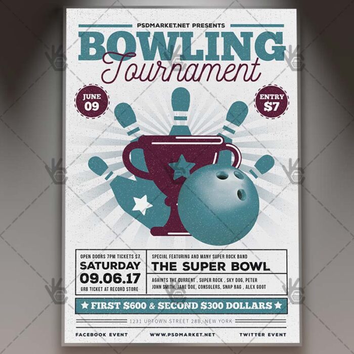 Vintage Bowling - Premium Flyer PSD Template - Image 1