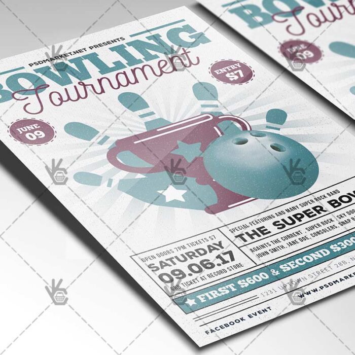 Vintage Bowling - Premium Flyer PSD Template - Image 2