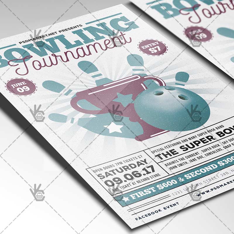 vintage_bowling_psdmarket_2.jpg Vintage Bowling - Premium Flyer PSD Template - Image 2