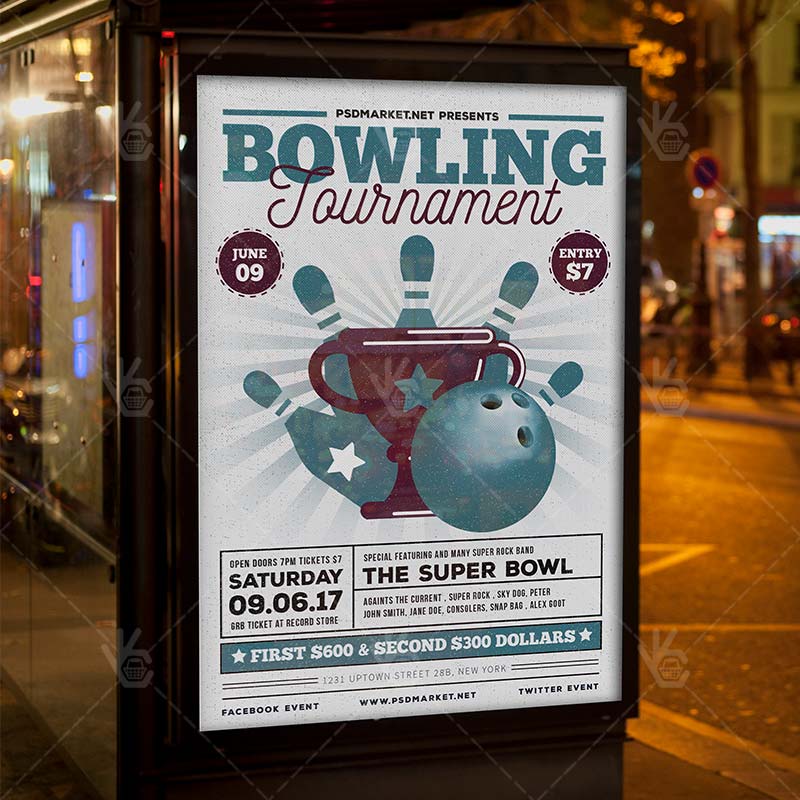 vintage_bowling_psdmarket_3.jpg Vintage Bowling - Premium Flyer PSD Template - Image 3