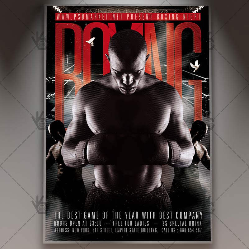 boxing_game_flyer_psdmarket_1.jpg Boxing Game - Premium Flyer PSD Template - Image 1