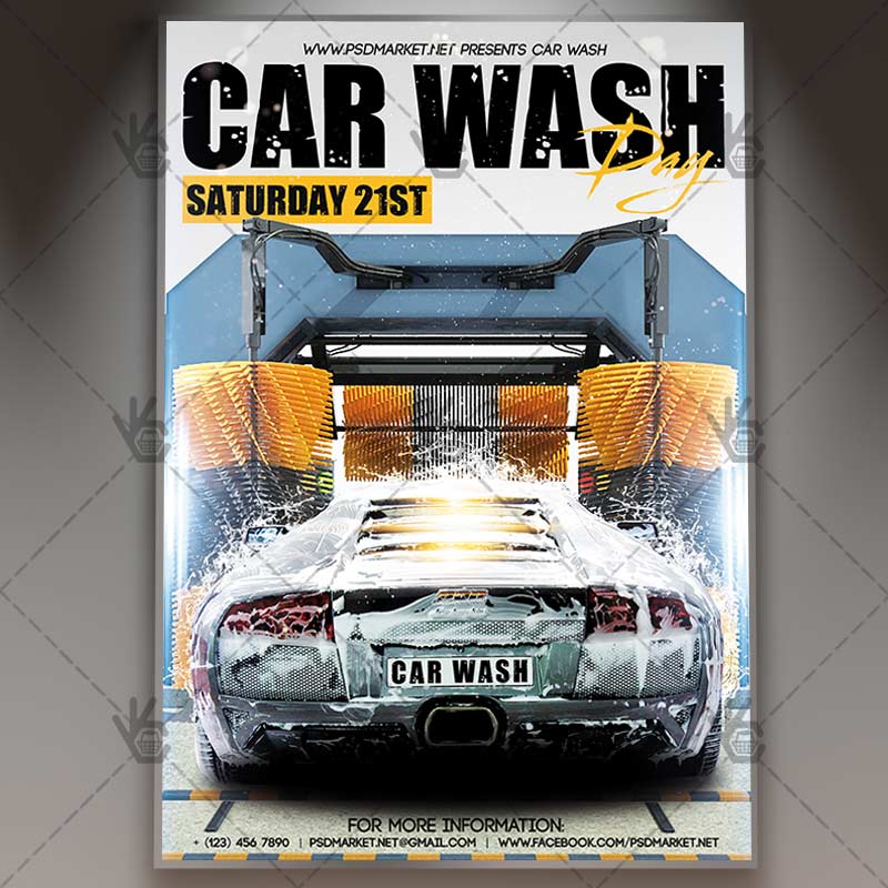 car_wash_day_flyer_psdmarket_1.jpg Car Wash Day - Premium Flyer PSD Template - Image 1
