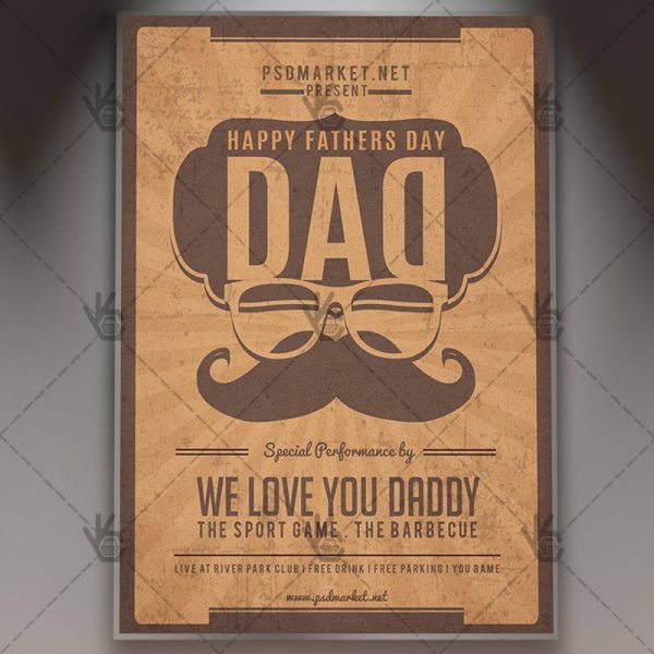 Fathers Day Party Premium Flyer PSD Template