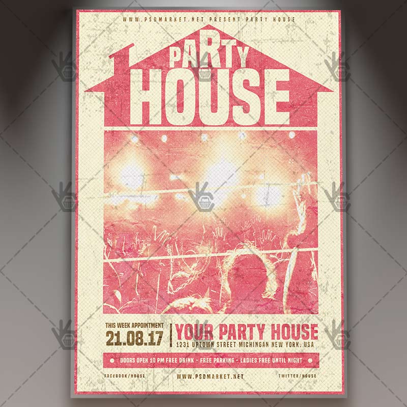 house_party_night_flyer_psdmarket_1.jpg House Party Night - Premium Flyer PSD Template - Image 1
