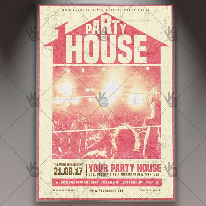 House Party Night - Premium Flyer PSD Template - Image 1