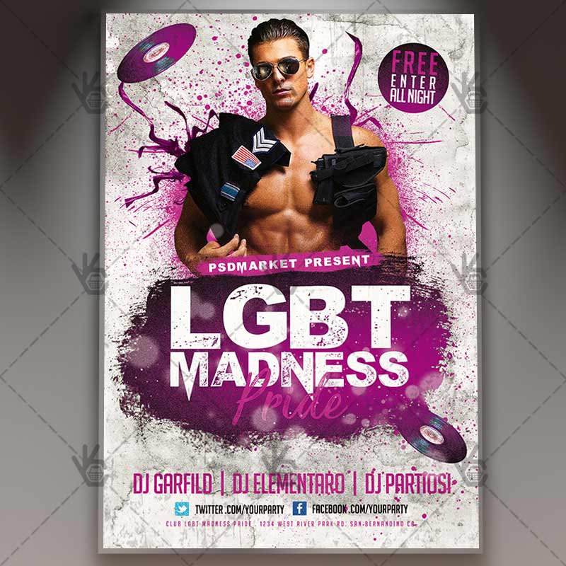 lgbt_pride_madness_flyer_psdmarket_1.jpg LGBT Pride Madness - Premium Flyer PSD Template - Image 1