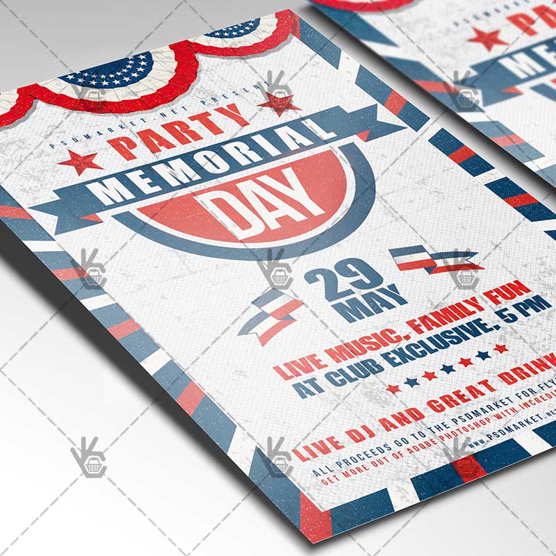 memorial_day_party_flyer_psdmarket_2.jpg Memorial Day Party - Premium Flyer PSD Template - Image 2