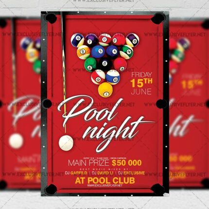 Download Pool Night PSD Flyer Template Now