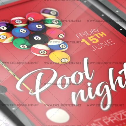Download Pool Night PSD Flyer Template Now