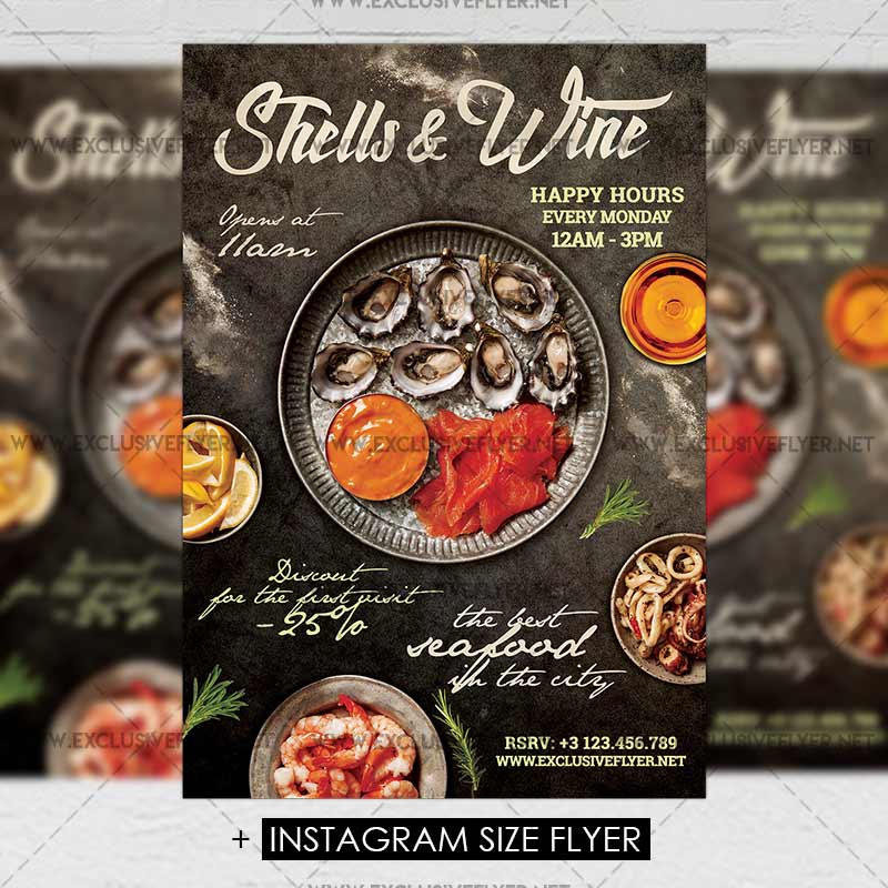 shells_and_wine-premium-flyer-template-1.jpg Shell and Wine - Premium A5 Flyer Template - Image 1