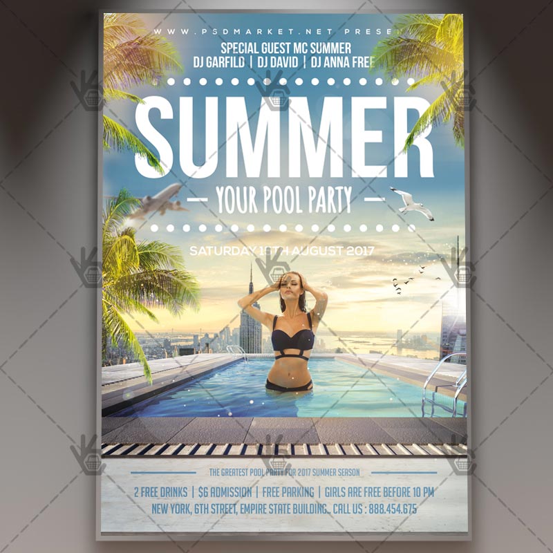Free Pool Party Flyer Templates Creative Professional Templates