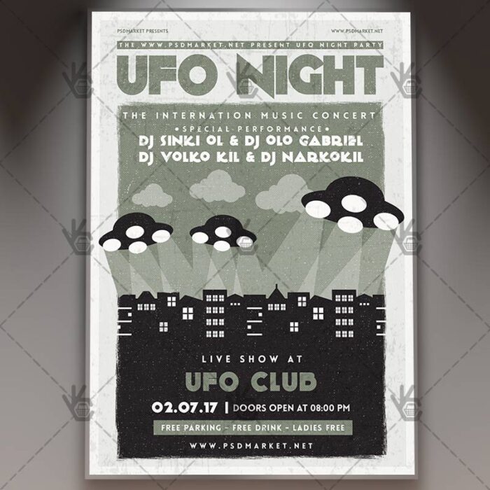 UFO Night - Premium Flyer PSD Template - Image 1