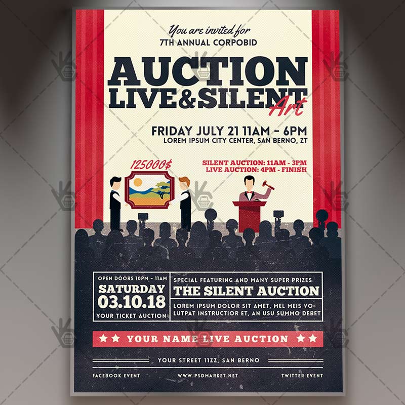 auction_flyer_psdmarket_1.jpg Auction - Premium Flyer PSD Template - Image 1