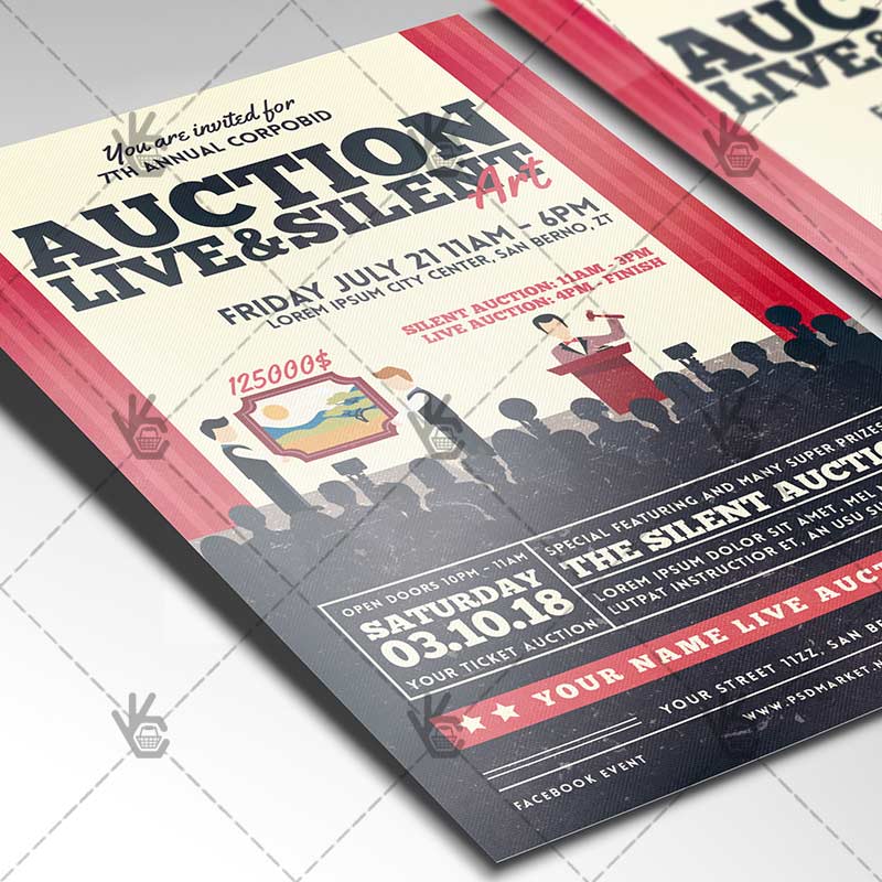 auction_flyer_psdmarket_2.jpg Auction - Premium Flyer PSD Template - Image 2