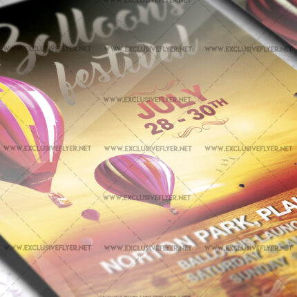 Download Balloons Festival PSD Flyer Template Now