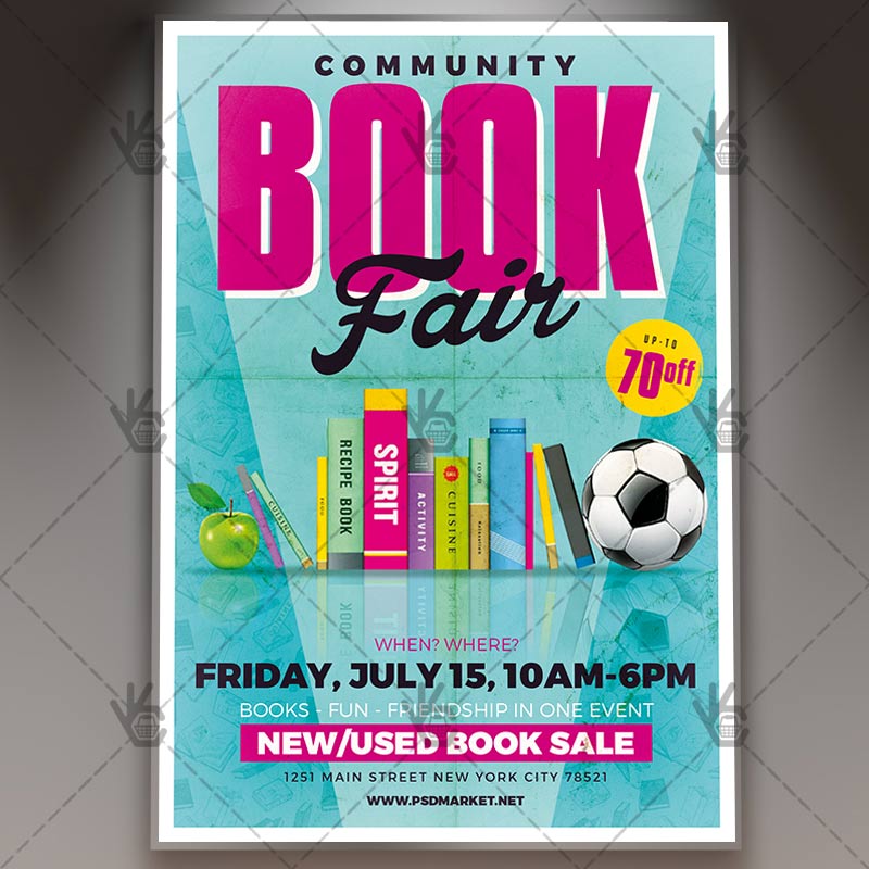 community_book_fair_flyer_psdmarket_1.jpg Community Book Fair - Premium Flyer PSD Template - Image 1