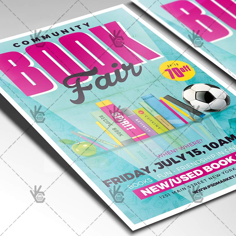 community_book_fair_flyer_psdmarket_2.jpg Community Book Fair - Premium Flyer PSD Template - Image 2