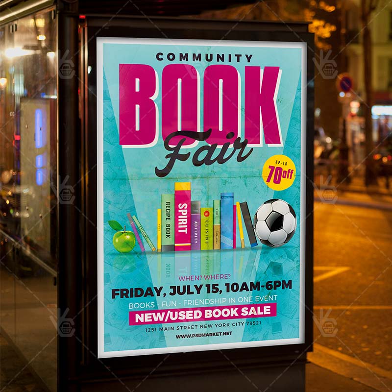 community_book_fair_flyer_psdmarket_3.jpg Community Book Fair - Premium Flyer PSD Template - Image 3