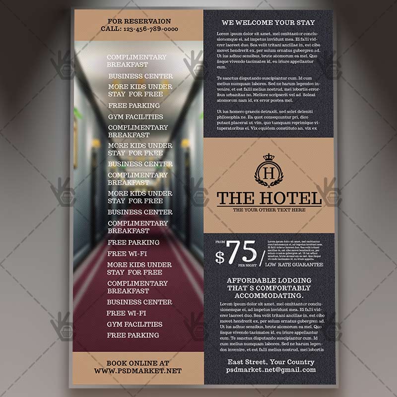 hotel_flyer_psdmarket_1.jpg Hotel - Premium Flyer PSD Template - Image 1