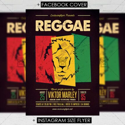Download Reggae Music Event PSD Flyer Template Now