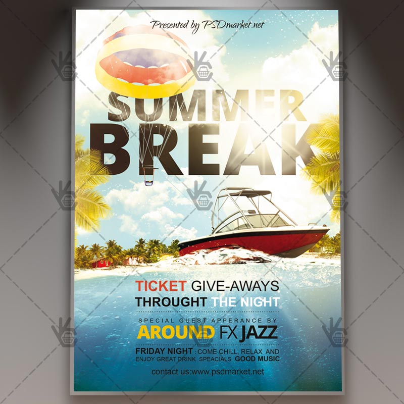summer_break_party_flyer_psdmarket_1.jpg Summer Break Party - Premium Flyer PSD Template - Image 1
