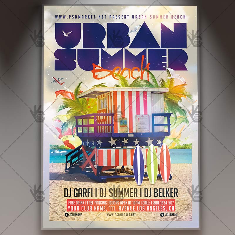 urban_summer_beach_flyer_psdmarket_1.jpg Urban Summer Beach - Premium Flyer PSD Template - Image 1
