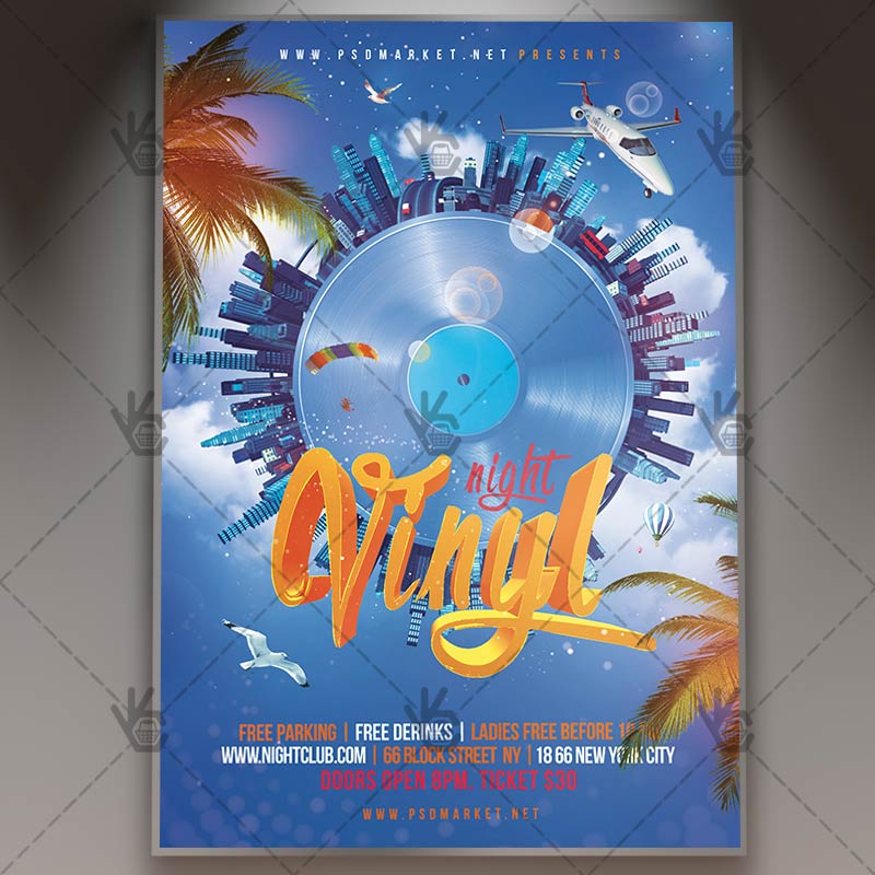vinyl_night_flyer_psdmarket_1.jpg Vinyl Night - Premium Flyer PSD Template - Image 1
