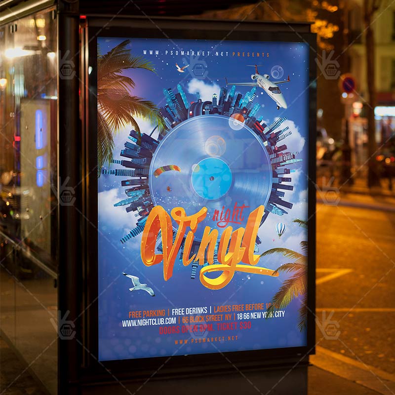 vinyl_night_flyer_psdmarket_3.jpg Vinyl Night - Premium Flyer PSD Template - Image 3