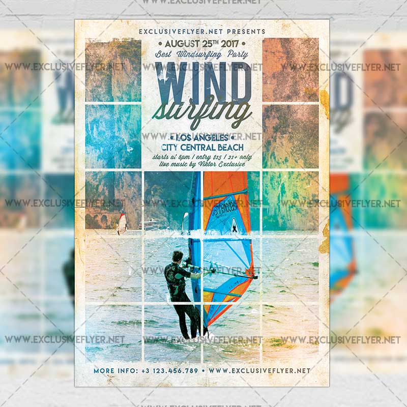 windsurfing-premium-flyer-template-1.jpg Windsurfing - Premium A5 Flyer Template - Image 1