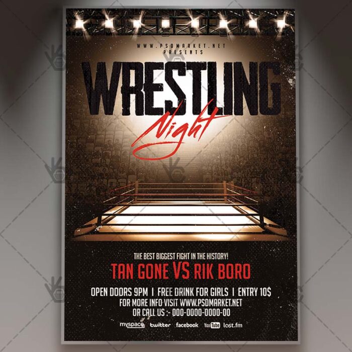 Wrestling Night - Premium Flyer PSD Template - Image 1