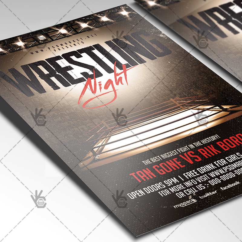 wrestling_night_flyer_psdmarket_2.jpg Wrestling Night - Premium Flyer PSD Template - Image 2