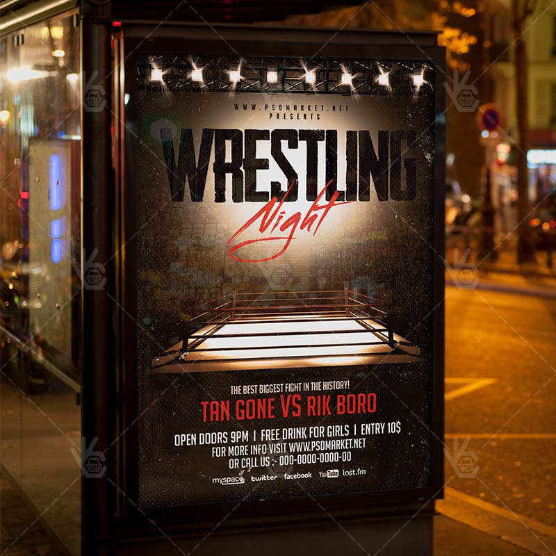 wrestling_night_flyer_psdmarket_3.jpg Wrestling Night - Premium Flyer PSD Template - Image 3