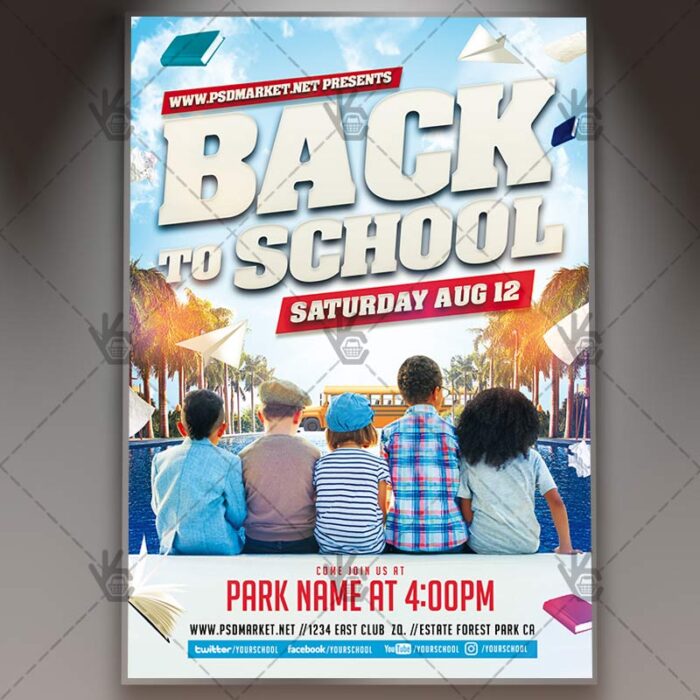 Back 2 School Party - Premium Flyer PSD Template - Image 1