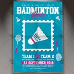 Badminton Game - Premium Flyer PSD Template