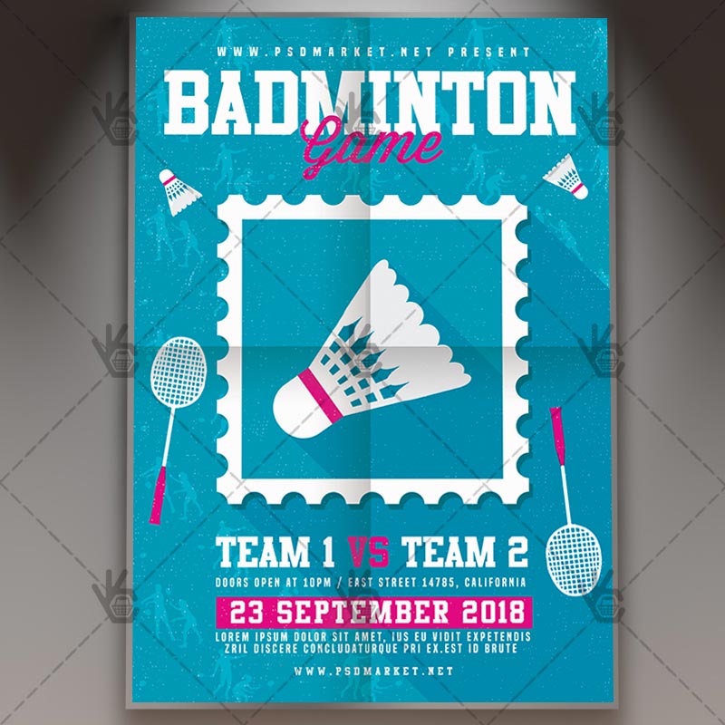 badminton_game_flyer_psdmarket_1.jpg Badminton Game - Premium Flyer PSD Template - Image 1