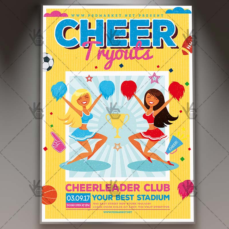 cheer_tryouts_flyer_psdmarket_1.jpg Cheer Tryouts - Premium Flyer PSD Template - Image 1