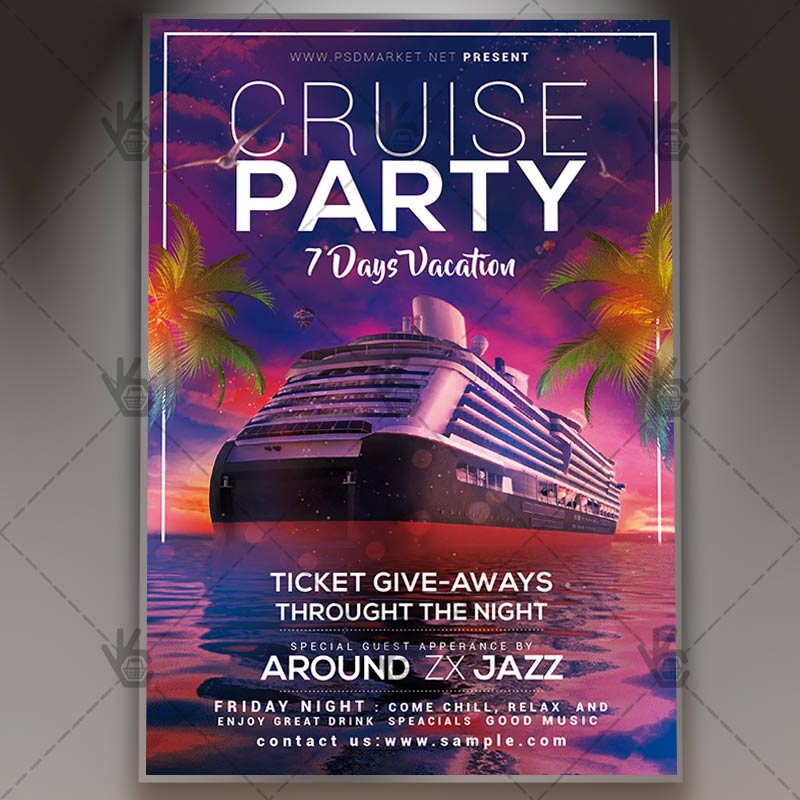 cruise_vacation_flyer_psdmarket_1.jpg Cruise Vacation - Premium Flyer PSD Template - Image 1