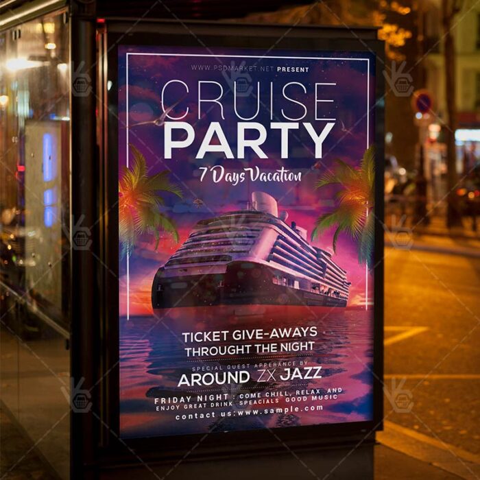Cruise Vacation - Premium Flyer PSD Template - Image 3