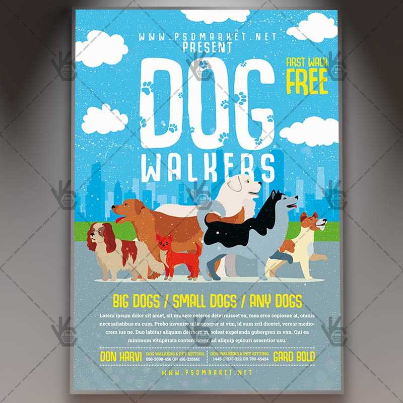 dog_walking_services_flyer_psdmarket_1.jpg Dog Walking Services - Premium Flyer PSD Template - Image 1