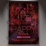 Happy Hour Neon - Premium Flyer PSD Template