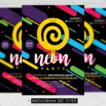 Neon Party - Flyer PSD Template | ExclusiveFlyer