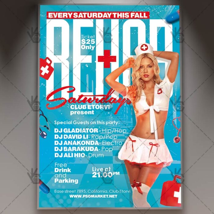 Rehab Party - Premium Flyer PSD Template - Image 1