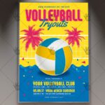 Volleyball Tryouts - Premium Flyer PSD Template