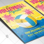 Volleyball Tryouts - Premium Flyer PSD Template - Image 2