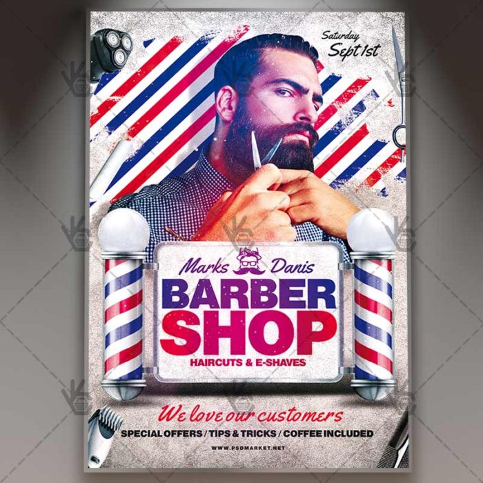 Barber Shop - Premium Flyer PSD Template - Image 1