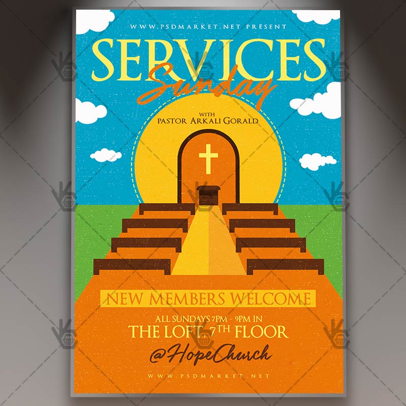 church_sunday_services_flyer_psdmarket_1.jpg Church Sunday Services - Premium Flyer PSD Template - Image 1