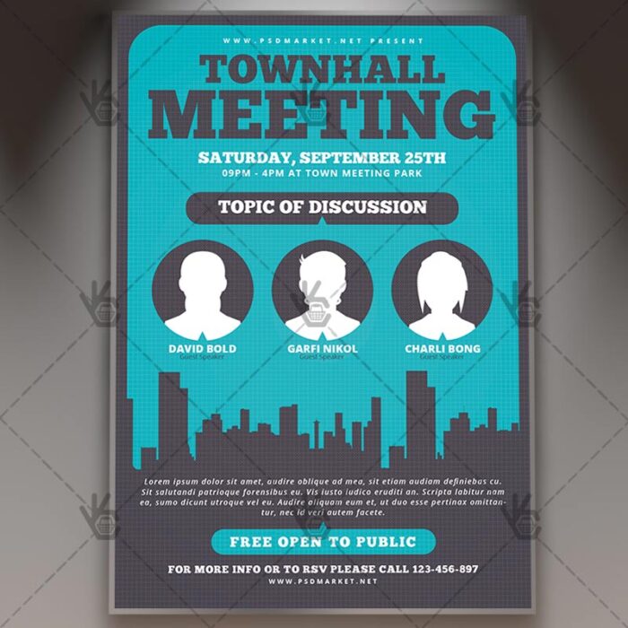 Community Meeting - Premium Flyer PSD Template - Image 1