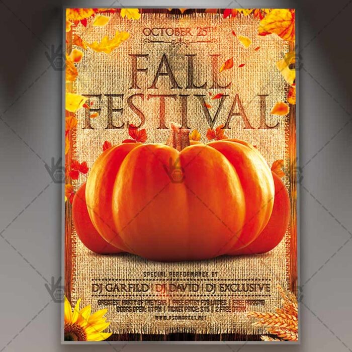 Fall Festival Party - Autumn Flyer PSD Template - Image 1