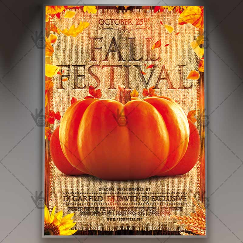 fall_festival_party_flyer_psdmarket_1.jpg Fall Festival Party - Autumn Flyer PSD Template - Image 1