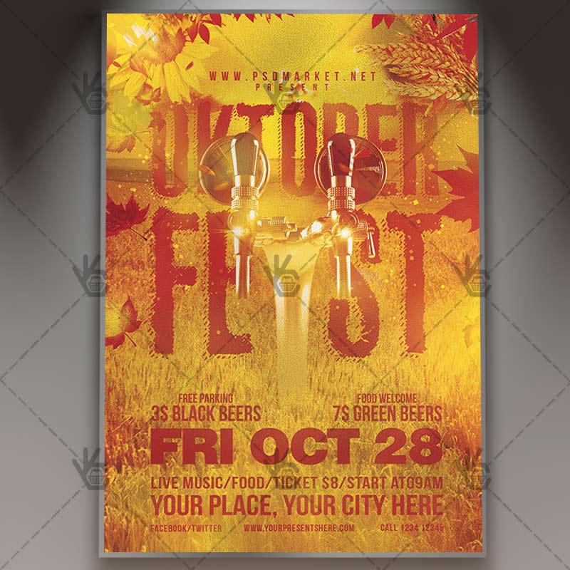 octoberfest_event_flyer_psdmarket_1.jpg Oktoberfest Event - Autumn Flyer PSD Template - Image 1